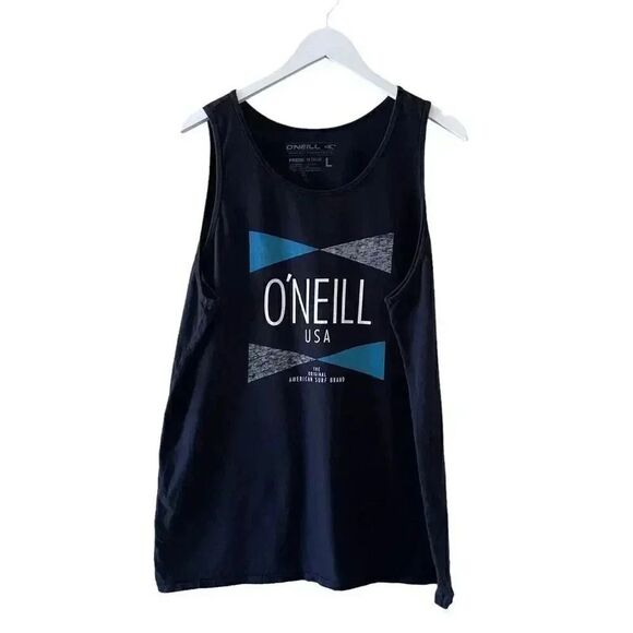 O'Neill Tops - O’Neill Cotton Black Graphic Premium Tank Top SZ L #1233